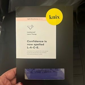 Knix leakproof lace thong.